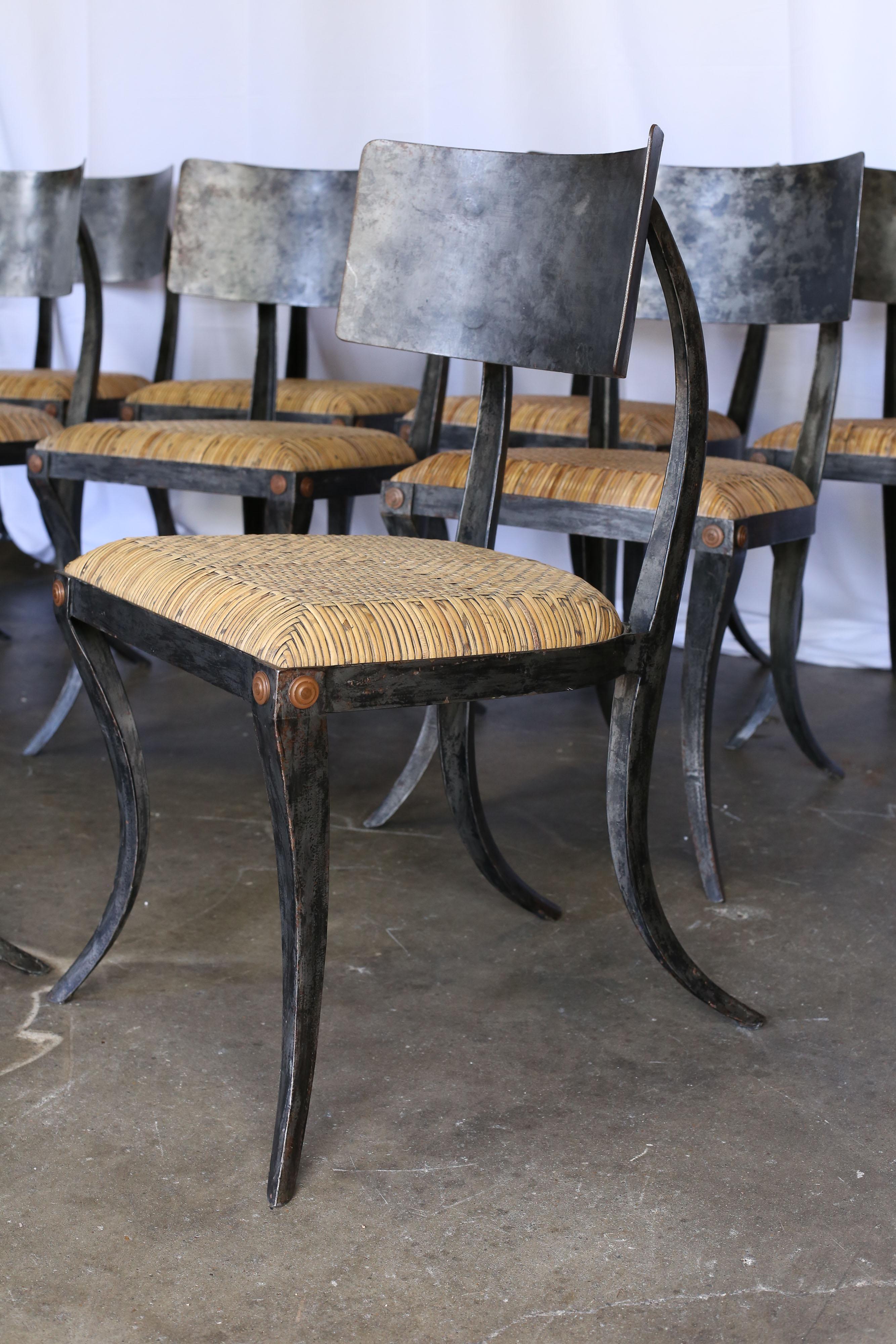 Philippine Set of 10 Metal Klismos Chairs by Ched Berenguer-Topacio For Sale