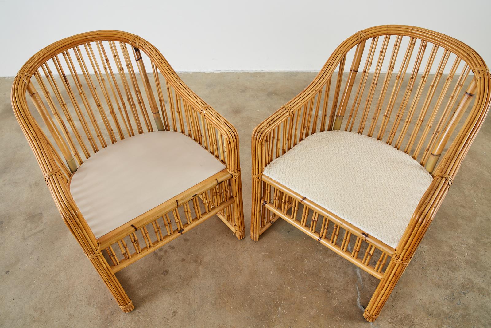 Set of Ten Michael Taylor Organic Modern Bamboo Dining Chairs 3