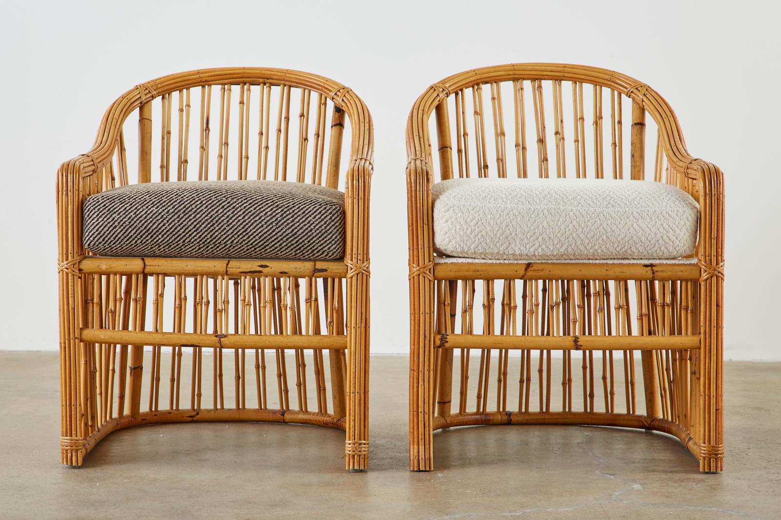Set of Ten Michael Taylor Organic Modern Bamboo Dining Chairs 4