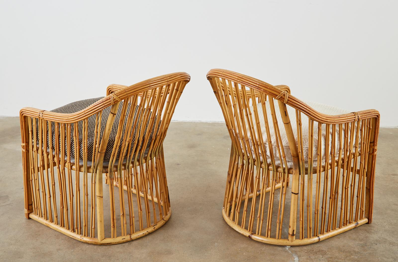 Set of Ten Michael Taylor Organic Modern Bamboo Dining Chairs 6