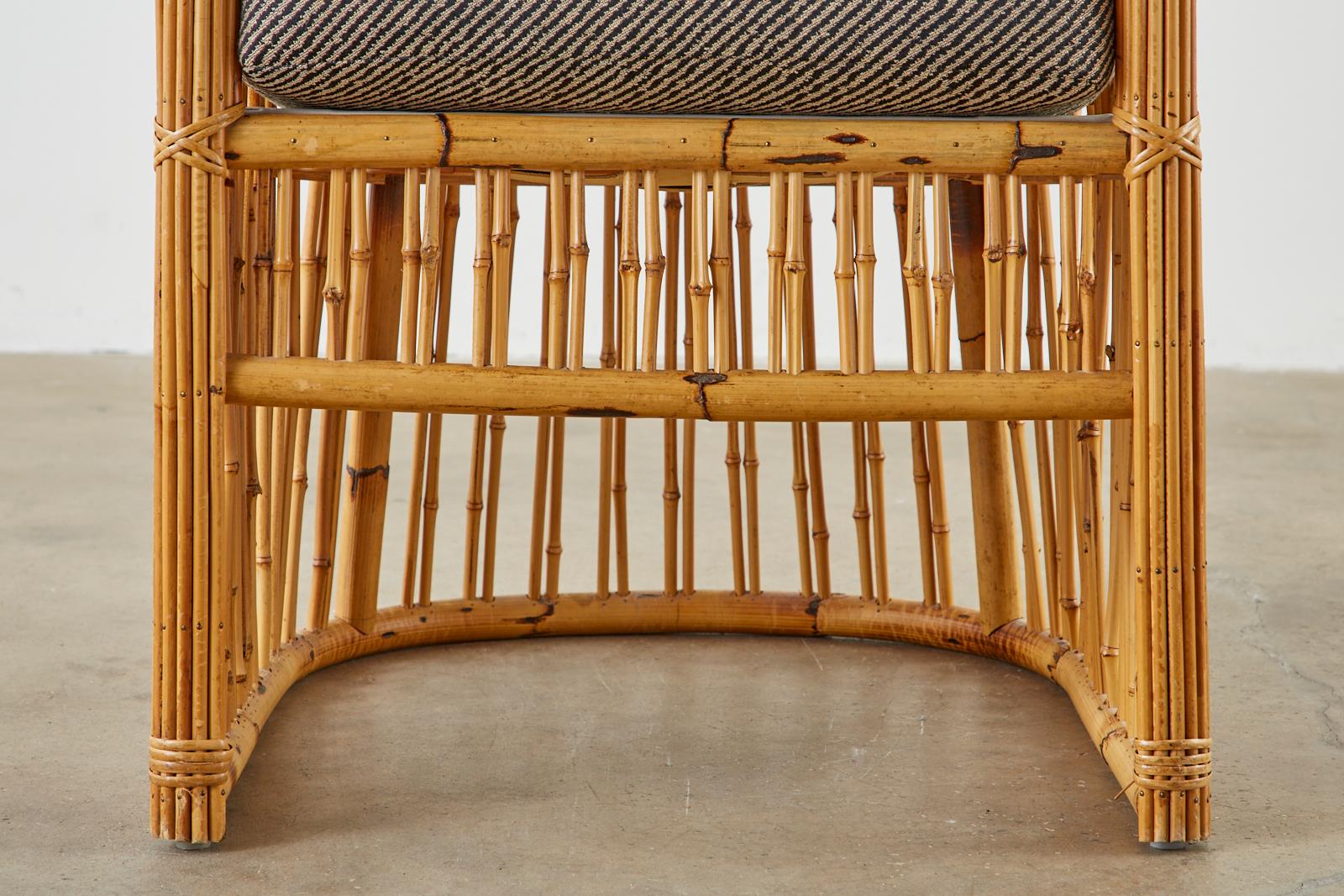 Set of Ten Michael Taylor Organic Modern Bamboo Dining Chairs 8