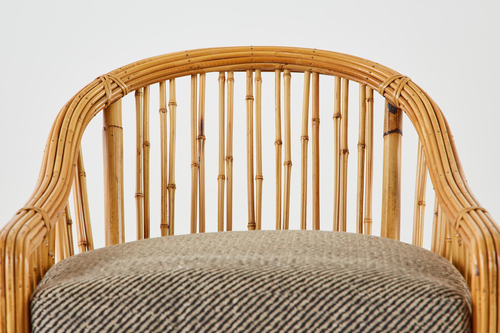 Set of Ten Michael Taylor Organic Modern Bamboo Dining Chairs 9