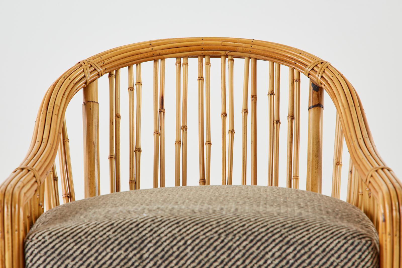 Lot de dix chaises à manger modernes en bambou biologique Michael Taylor 8