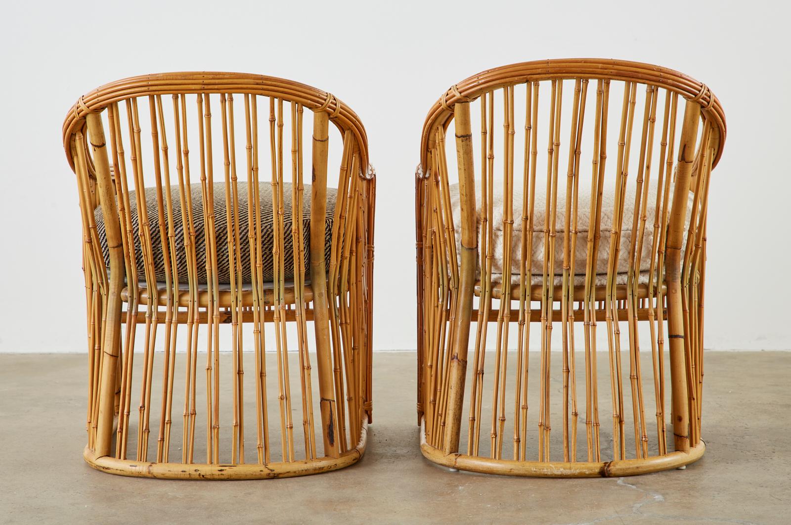 Lot de dix chaises à manger modernes en bambou biologique Michael Taylor 12