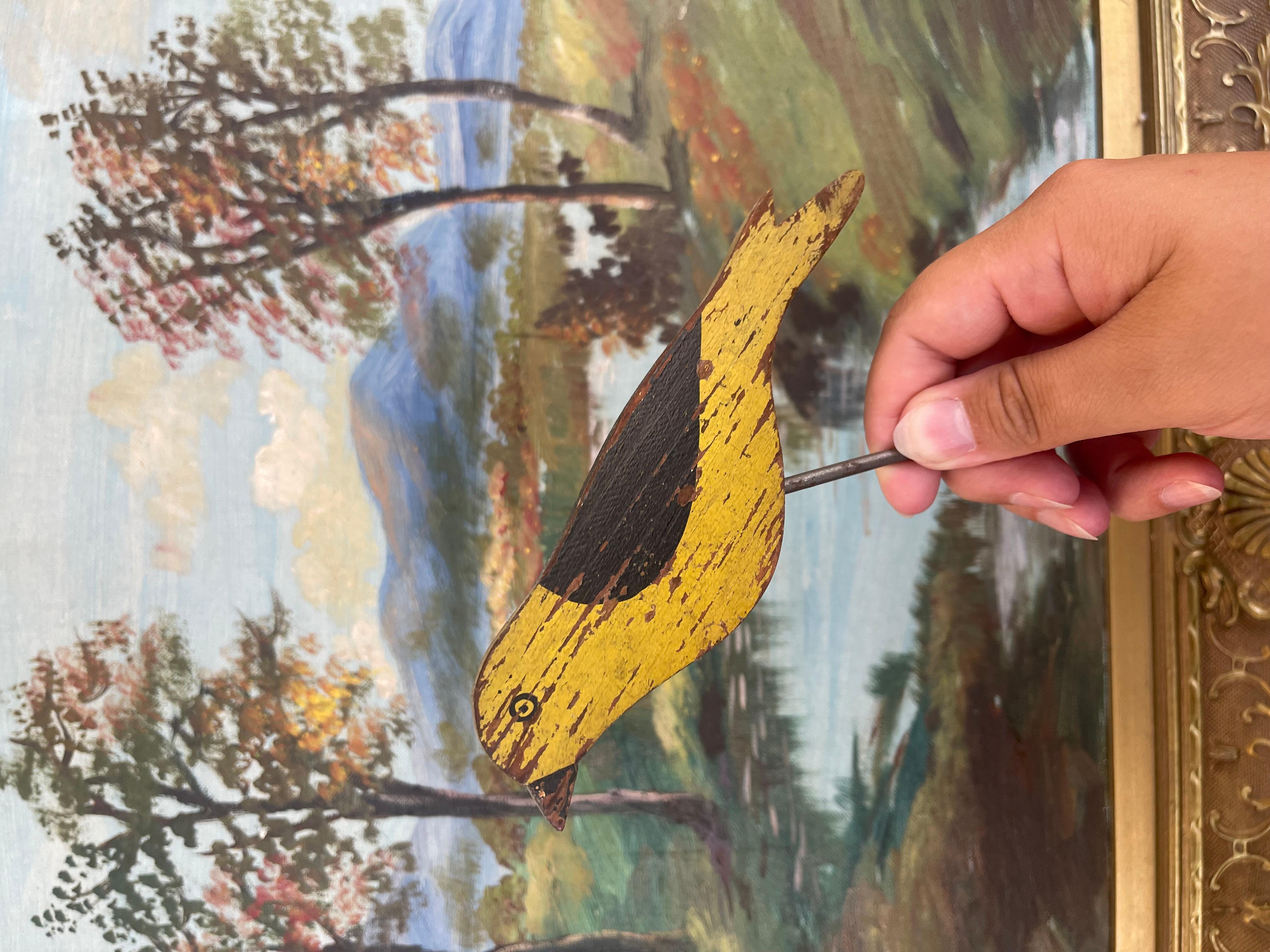 Ensemble de 10 silhouettes d'oiseaux en bois peintes à la main au milieu du 20e siècle. en vente 1