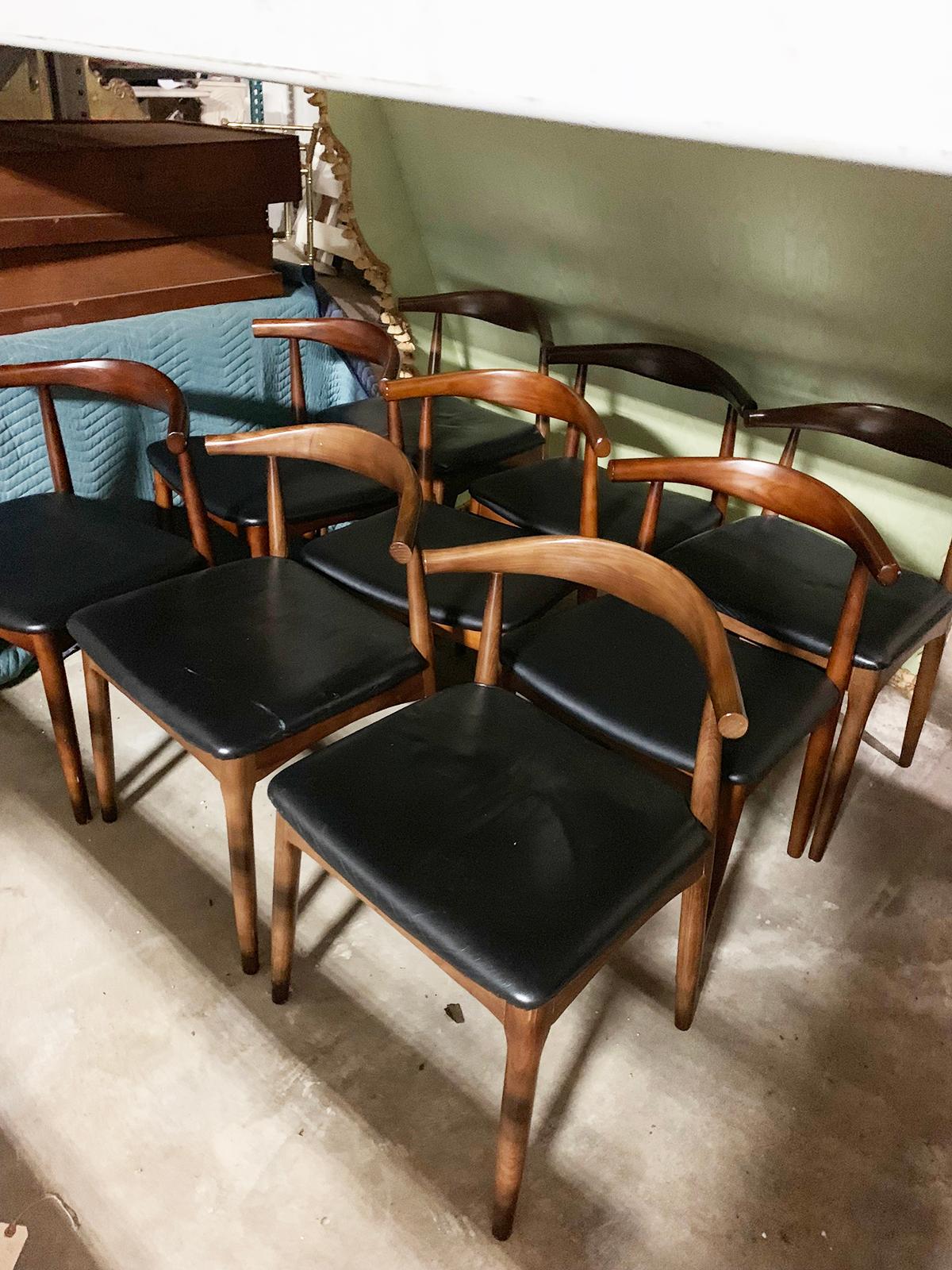 Set of '10' Mid-20th Century Wood Open Back Chairs  5