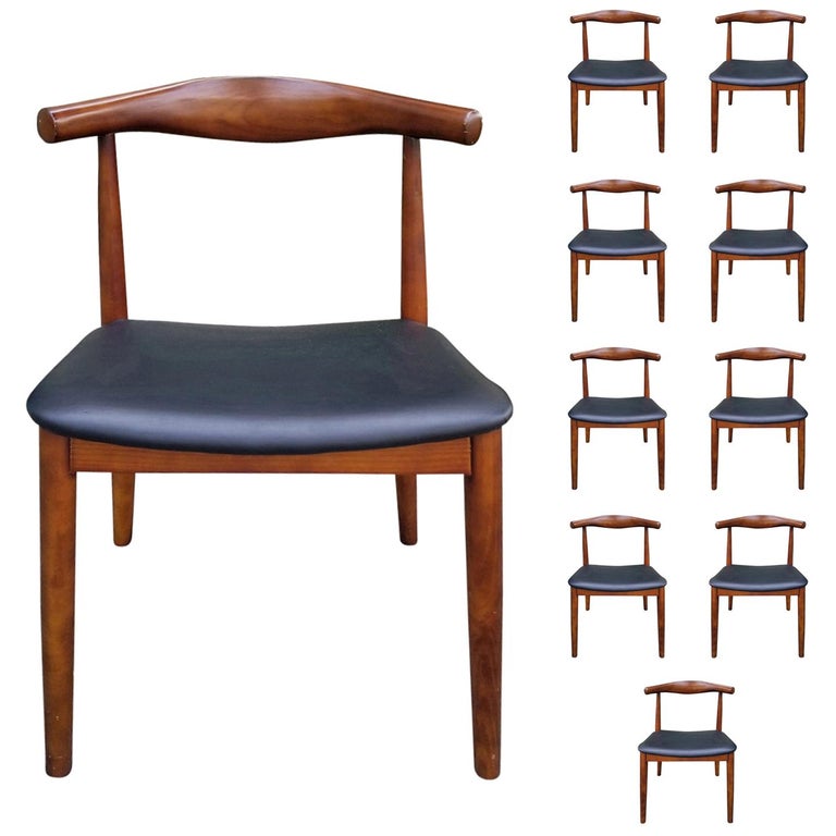 Set of '10' Mid20th Century Wood Open Back Chairs For Sale at 1stdibs