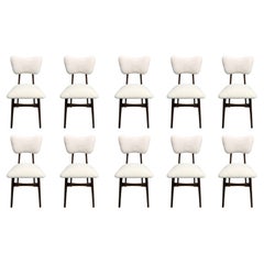 Set of 10 Mid-Century Cream Boucle Butterfly Chairs, Europe, 1960s