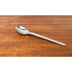 Set of 10 Mid-Century Danish Minimalist Metal Spoons, 1960s