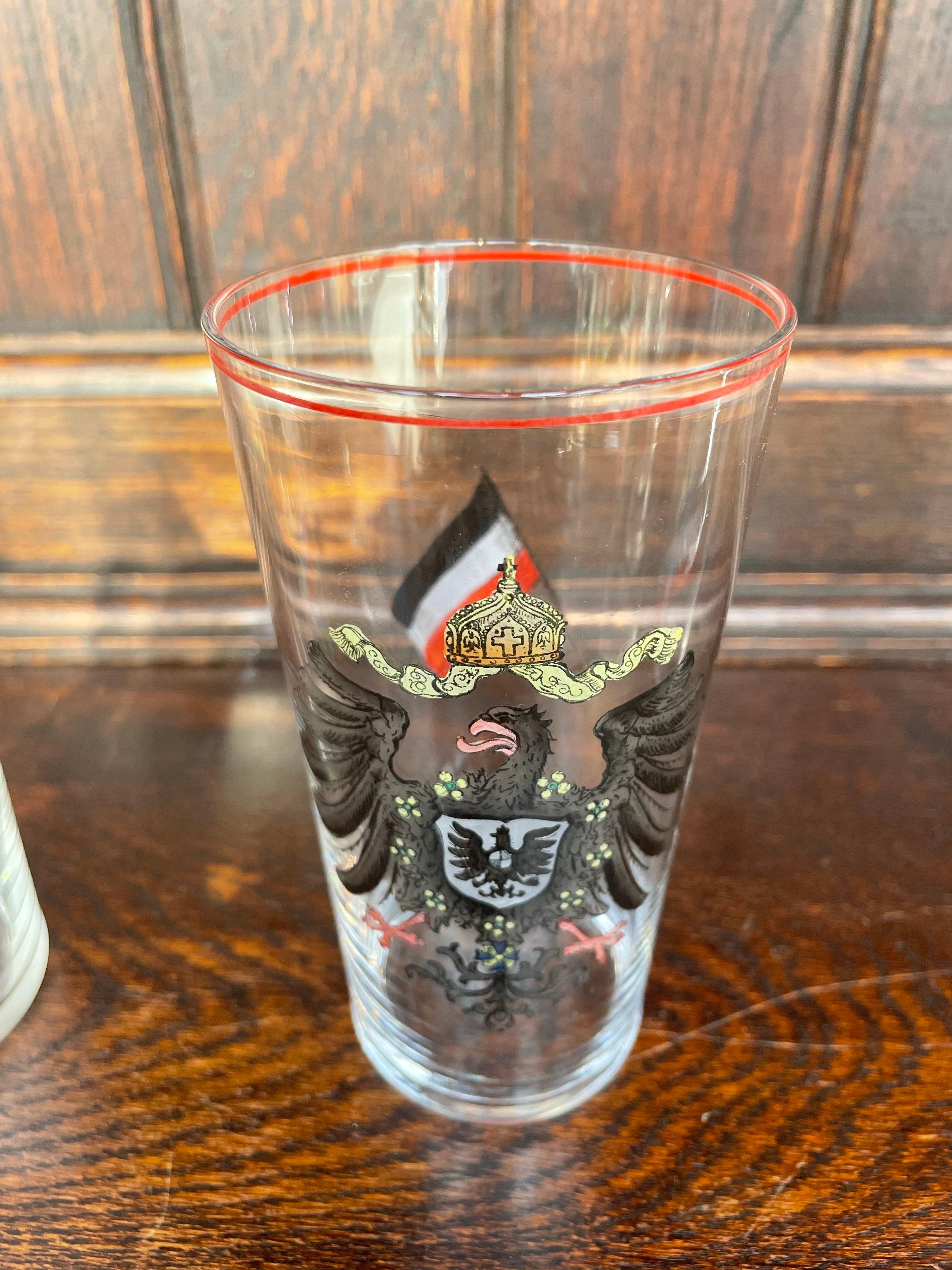 Lot de 10 verres Highball de style héraldique peints à la main et datant du milieu du siècle dernier en vente 5