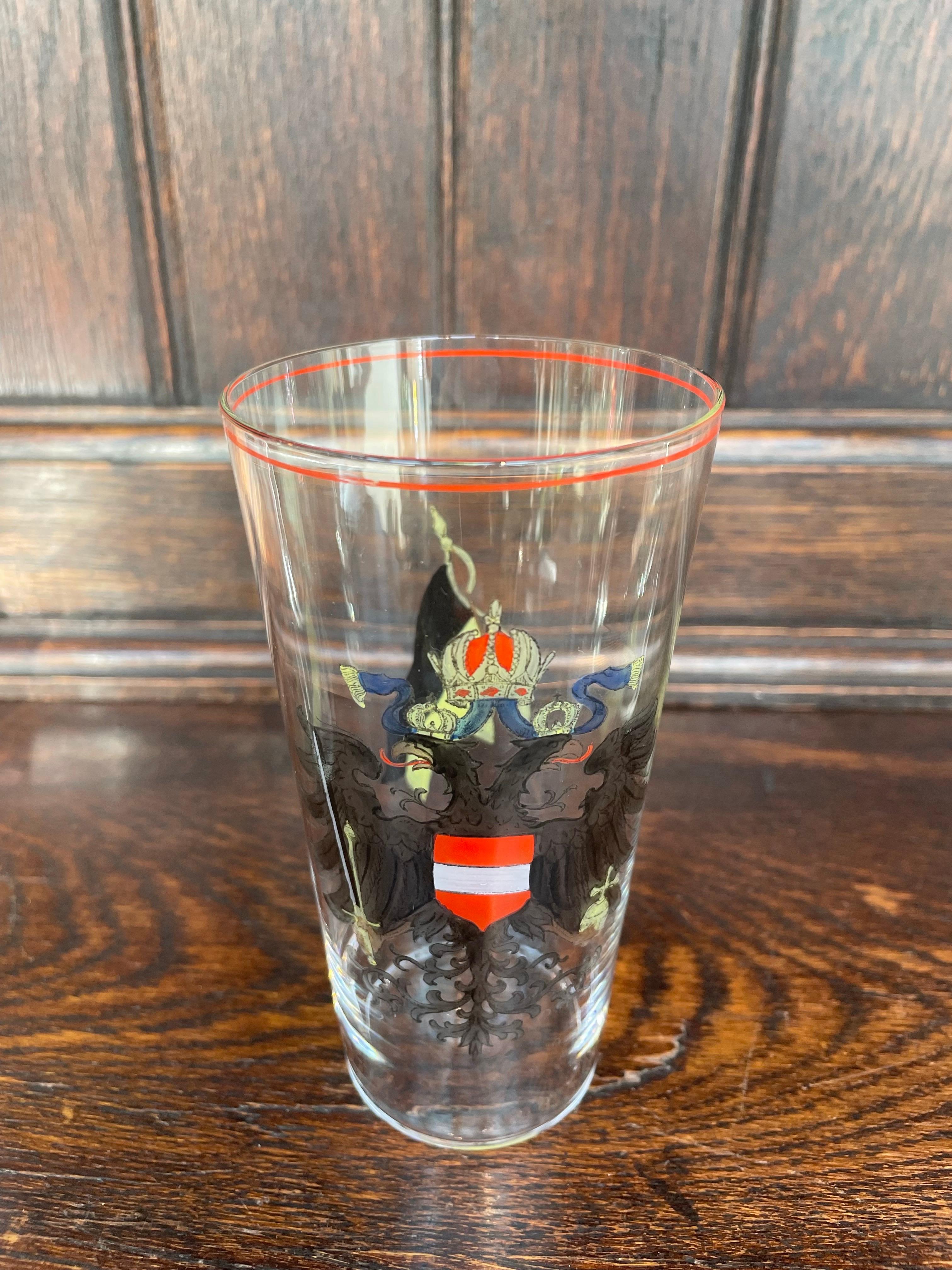 Lot de 10 verres Highball de style héraldique peints à la main et datant du milieu du siècle dernier Bon état - En vente à Northport, MI