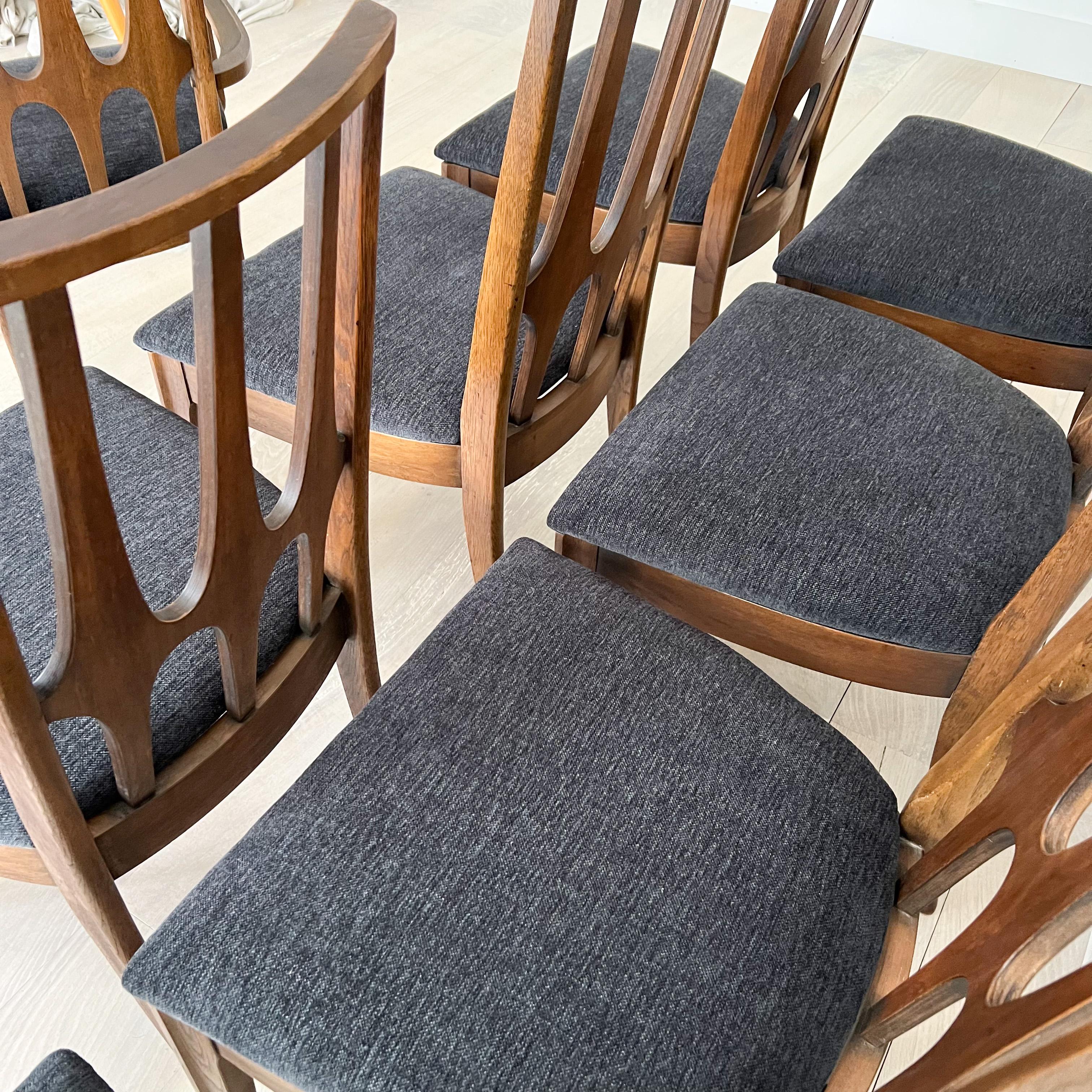 Set of 10 Mid-Century Modern Broyhill Brasilia Dining Chairs W/ New Upholstery 5