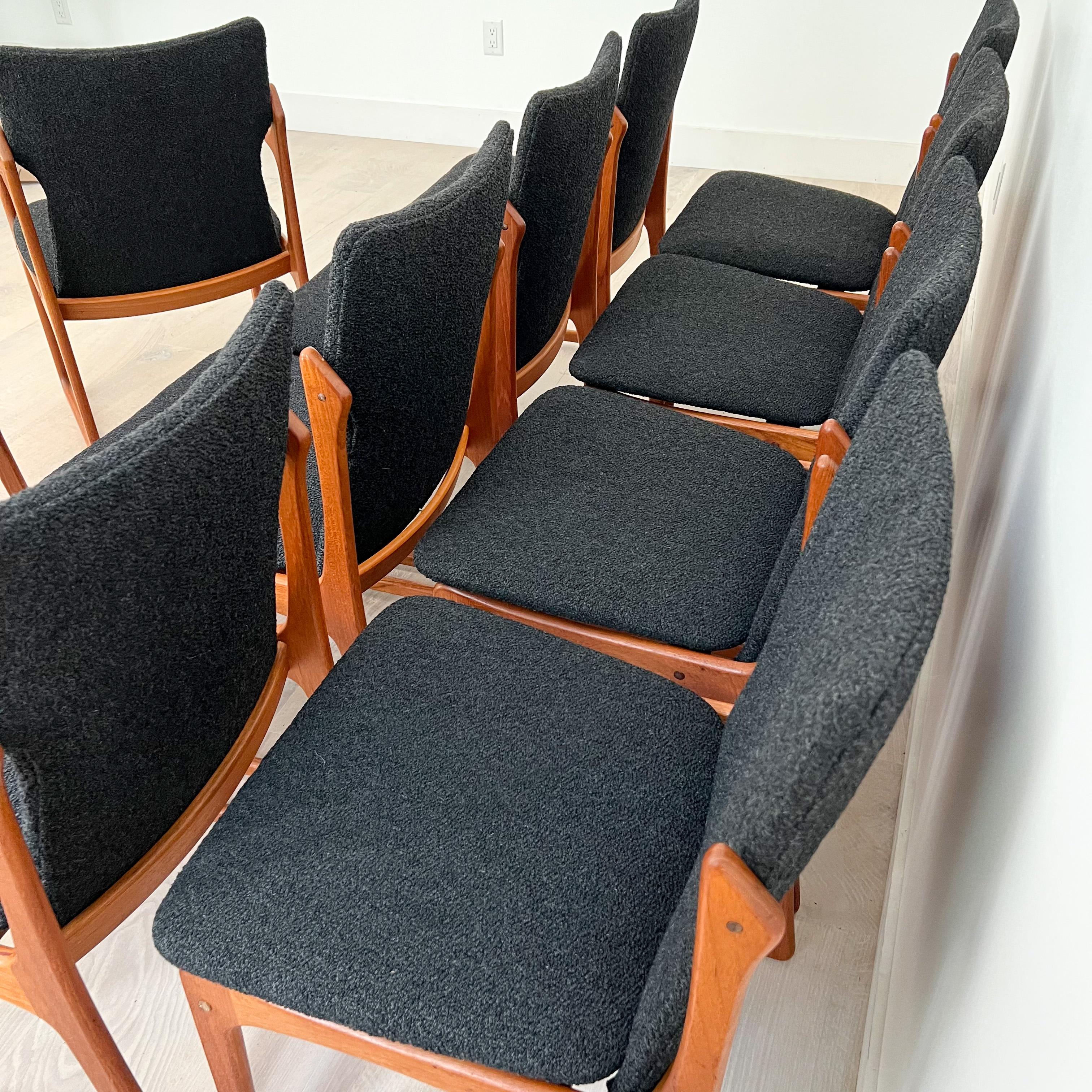 Set of 10 Mid-Century Modern Danish Teak Vamdrup Stolefabrik Dining Chairs 7
