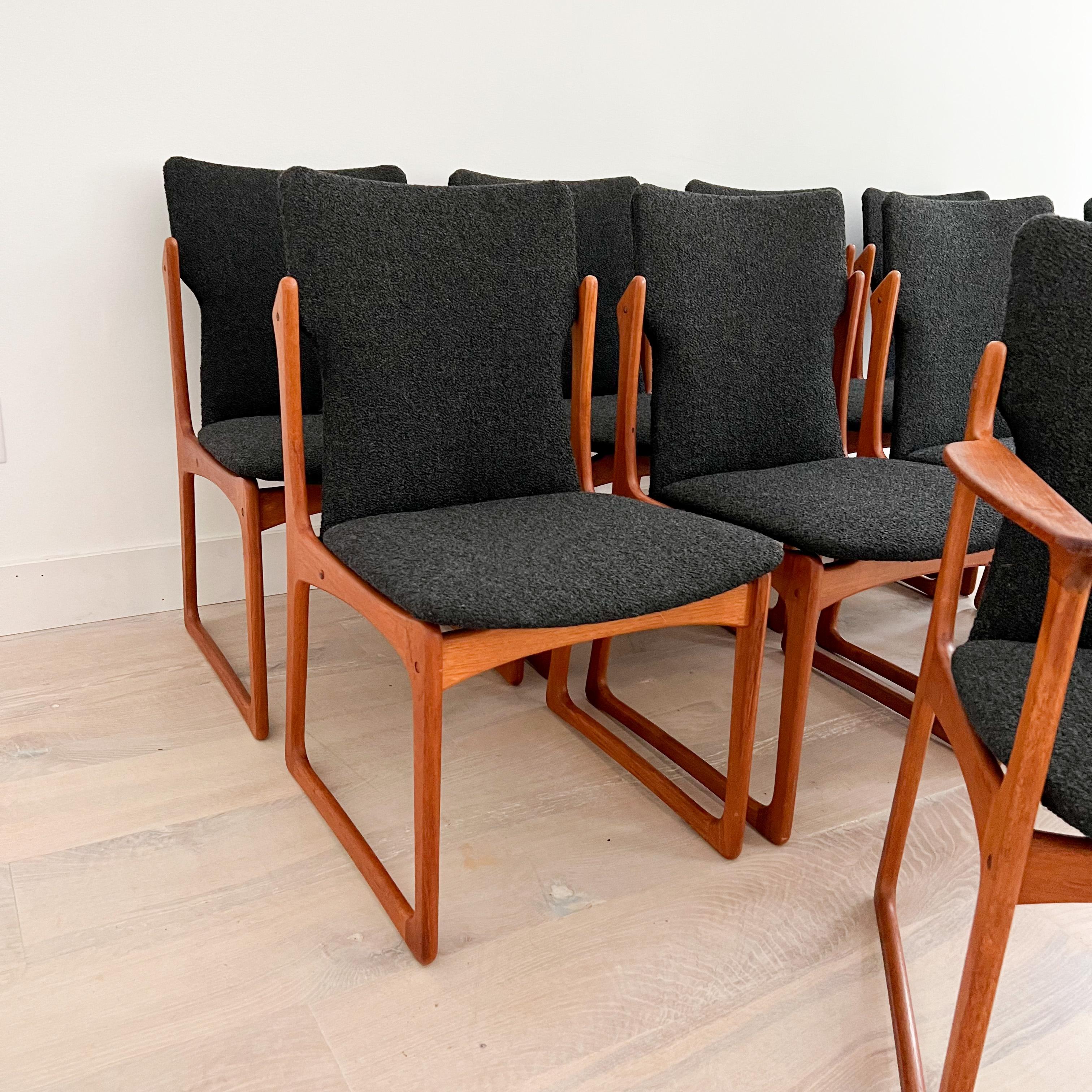 Mid-20th Century Set of 10 Mid-Century Modern Danish Teak Vamdrup Stolefabrik Dining Chairs