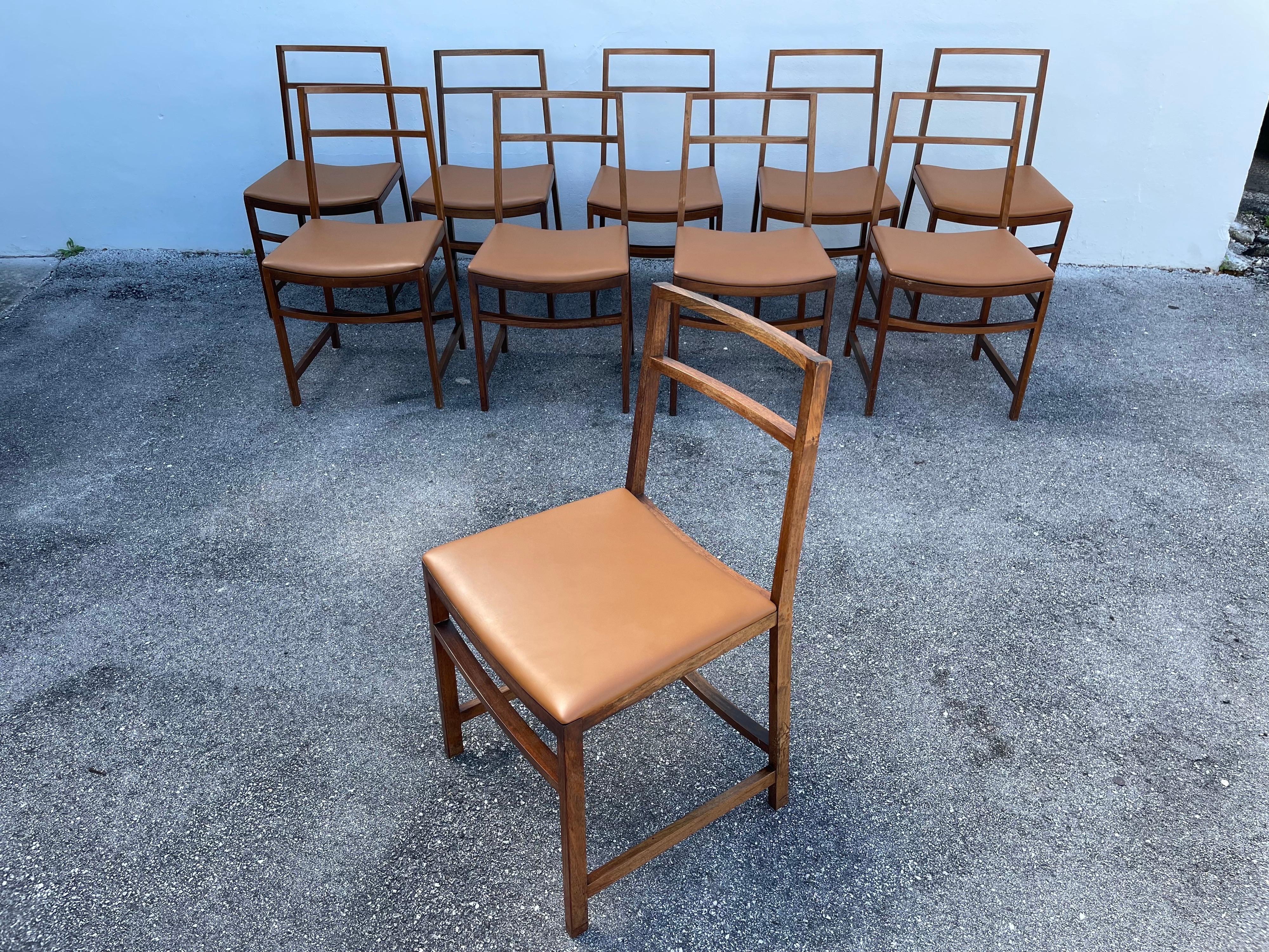 Set of 10 Mid-Century Modern Dining Chairs by Renato Venturi for MIM Roma For Sale 13