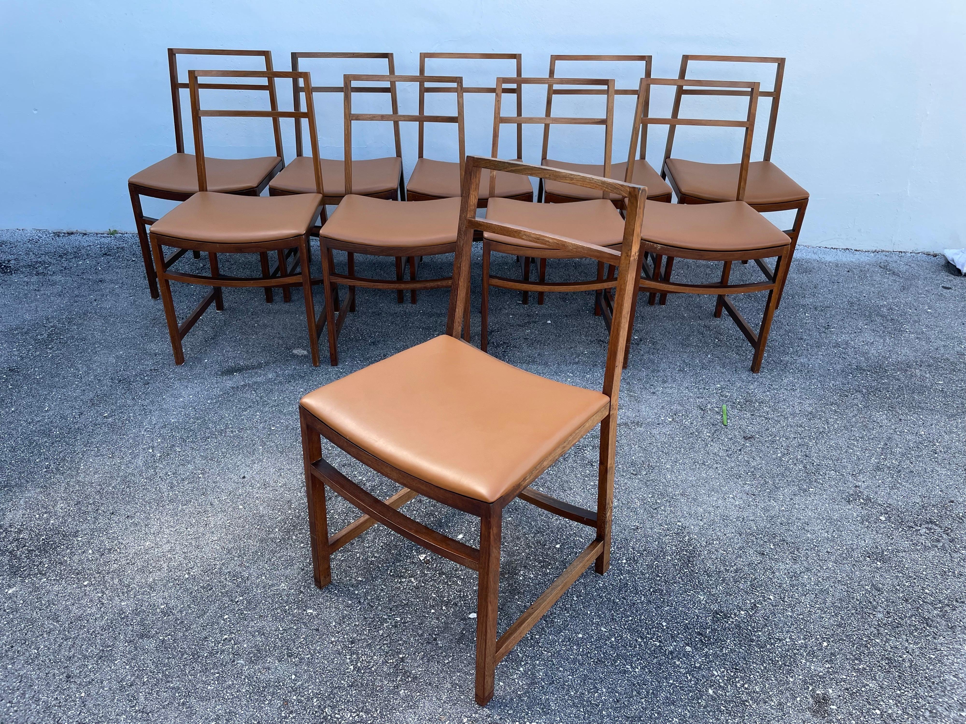 Mid-20th Century Set of 10 Mid-Century Modern Dining Chairs by Renato Venturi for MIM Roma For Sale
