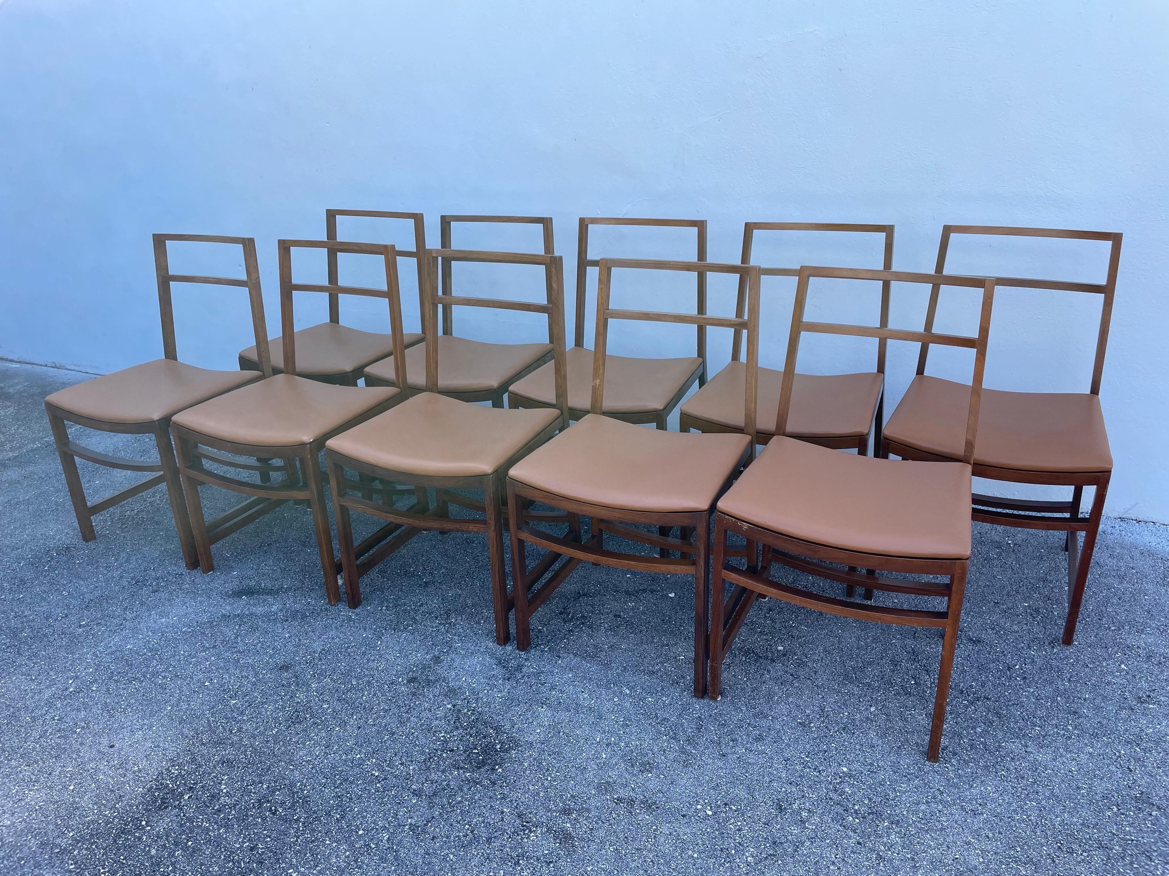 Set of 10 Mid-Century Modern Dining Chairs by Renato Venturi for MIM Roma For Sale 1