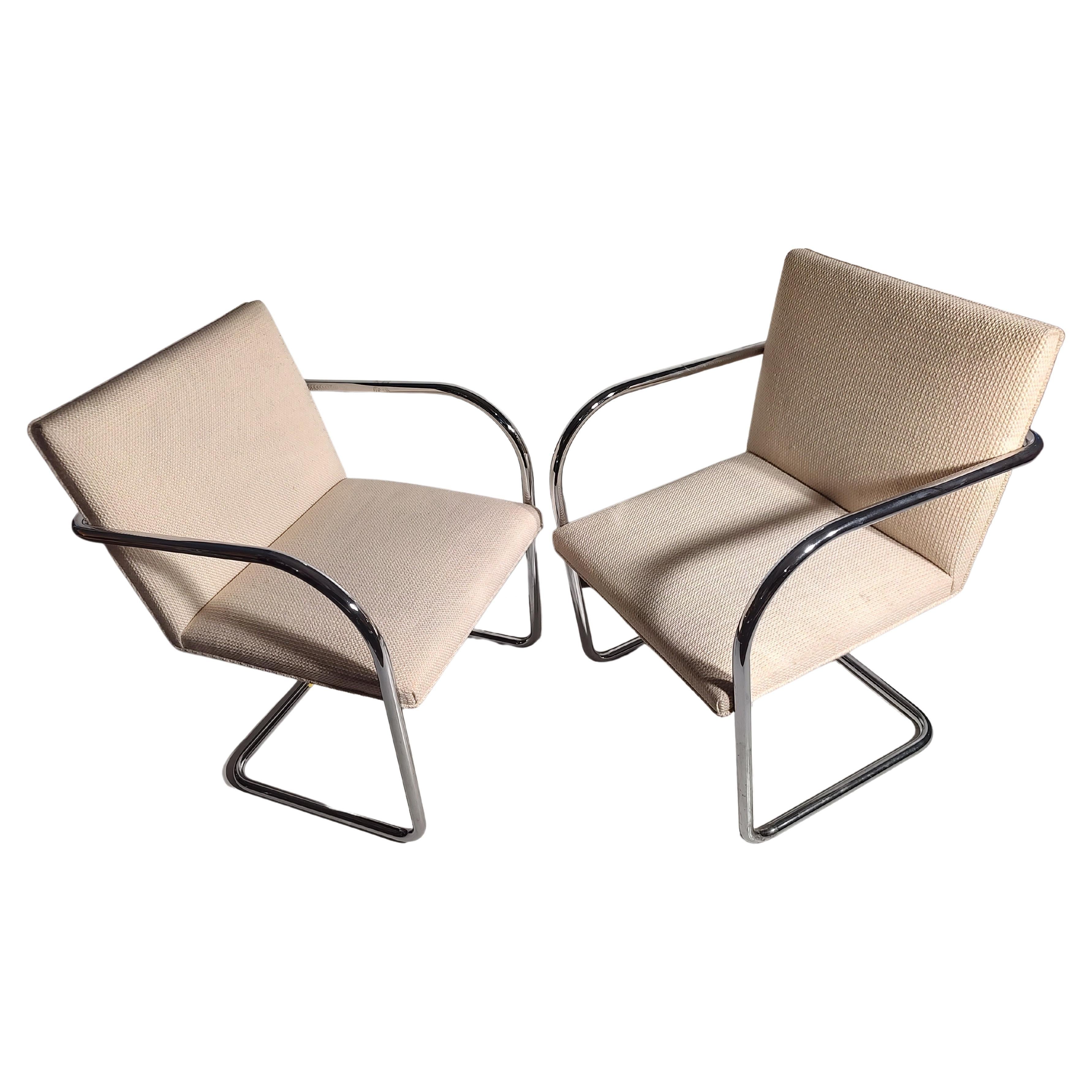 Ensemble de 10 chaises tubulaires Knoll Brno de style mi-siècle moderne Ludwig Mies Van Der Rohe