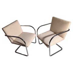 Satz von 10 modernen Knoll Brünner Röhrenstühlen aus der Mitte des Jahrhunderts Ludwig Mies Van Der Rohe