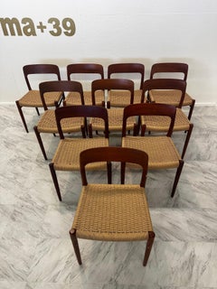 Set of 10 Mid-Century Niels Otto Møller Model 77 Dining Chairs, Denmark 1960s