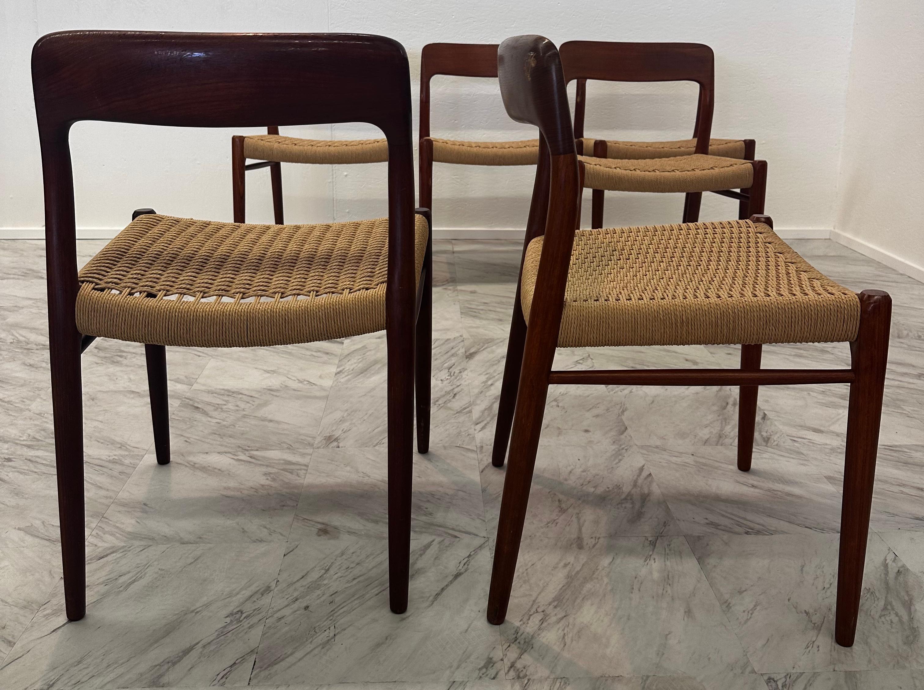 Set of 10 Mid-Century Niels Otto Møller Model 77 Dining Chairs, Denmark 1960s For Sale 2