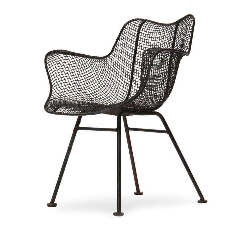 Mid-Century Modern Set of '10' Mid Century Russell Woodard Sculptura Mesh Sculpted Patio Armchairs For Sale