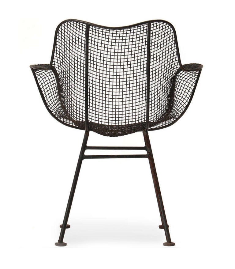 Set of '10' Mid Century Russell Woodard Sculptura Mesh Sculpted Patio Armchairs In Good Condition For Sale In BROOKLYN, NY