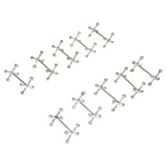 Set of 10 Mid-Century Silver-Plated Knife Rests, France, 1960s