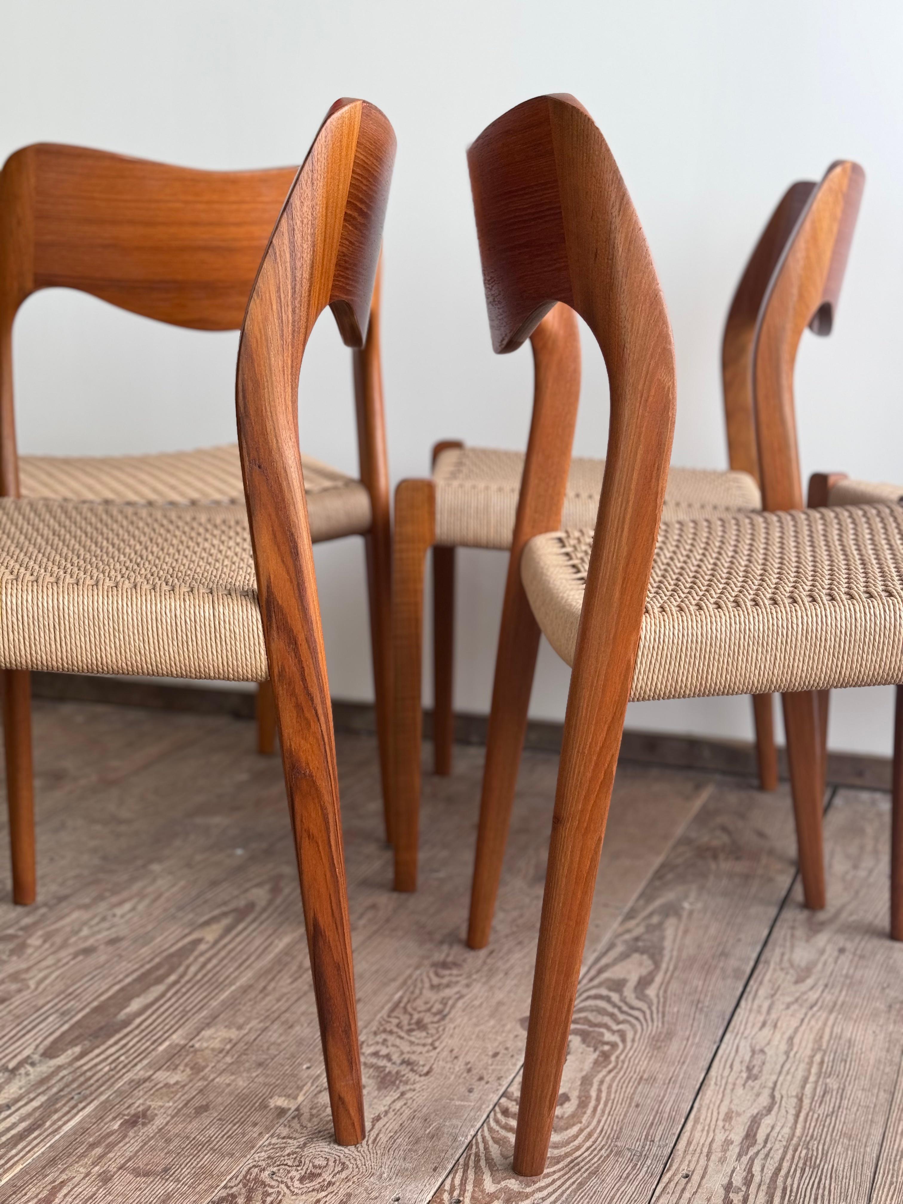 Set of 10 Mid-Century Teak Dining Chairs #71 by Niels O. Møller for J. L. Moller 4