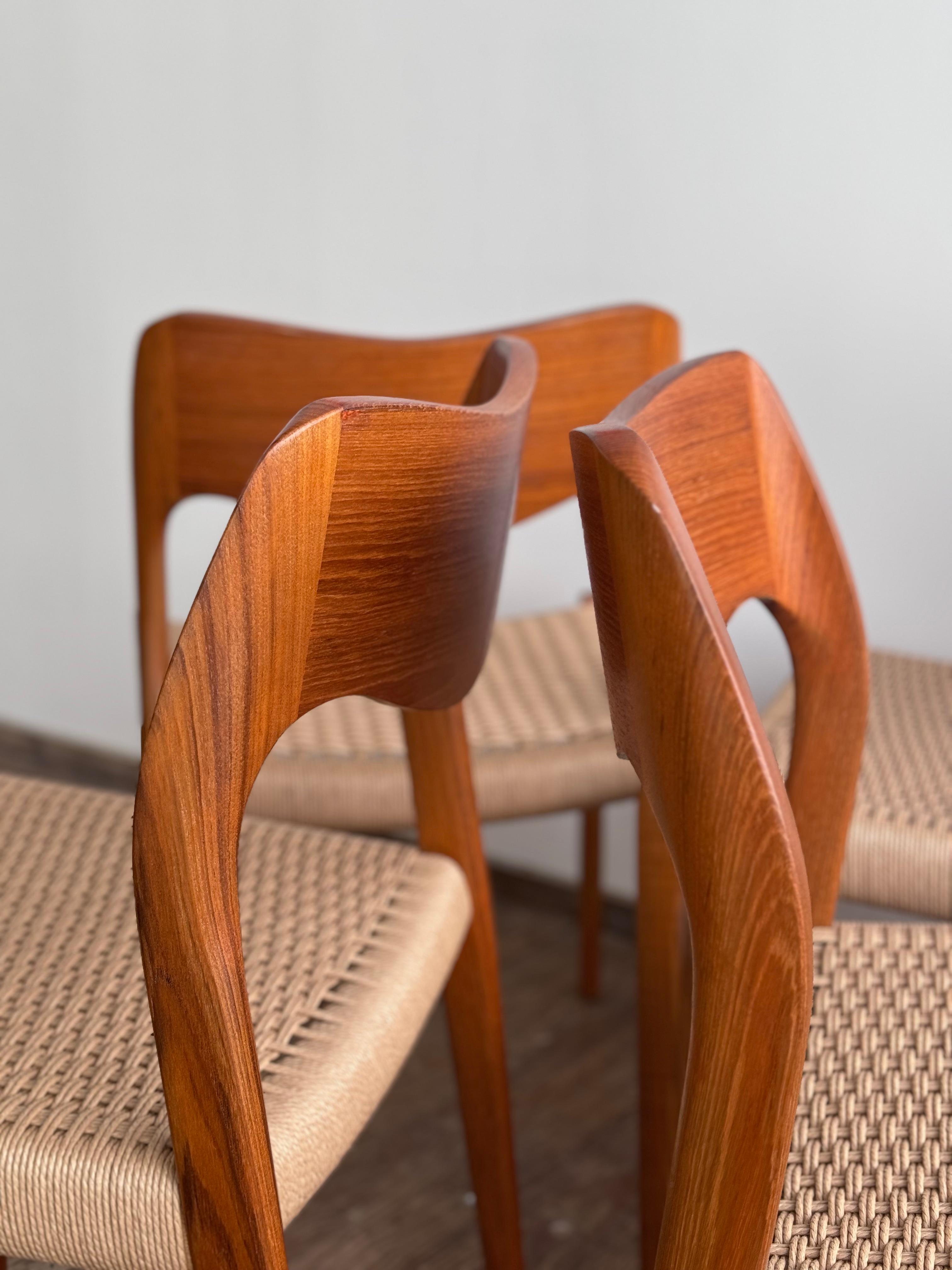Set of 10 Mid-Century Teak Dining Chairs #71 by Niels O. Møller for J. L. Moller 5