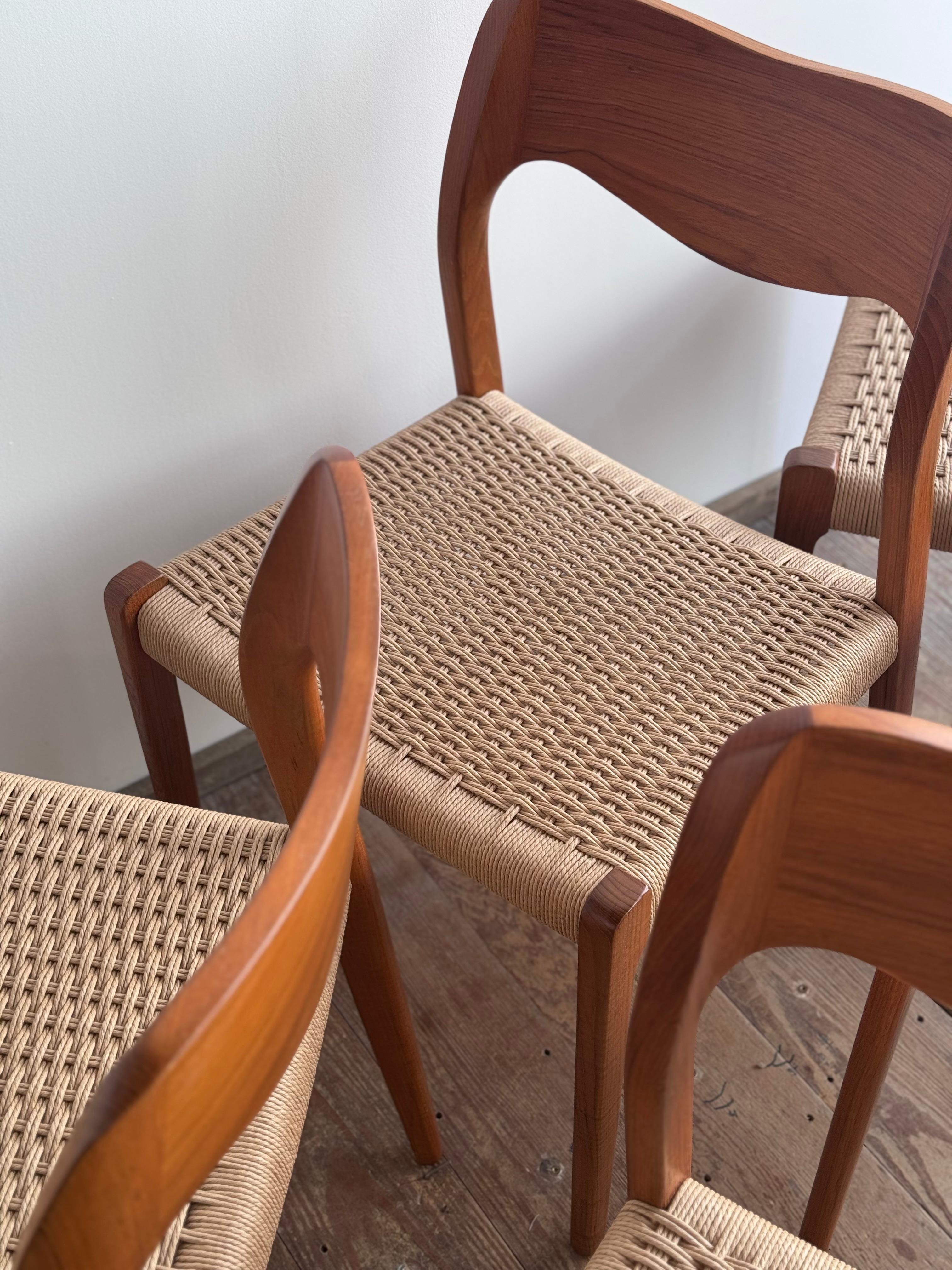 Set of 10 Mid-Century Teak Dining Chairs #71 by Niels O. Møller for J. L. Moller 6