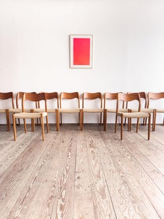 Set of 10 Mid-Century Teak Dining Chairs #71 by Niels O. Møller for J. L. Moller