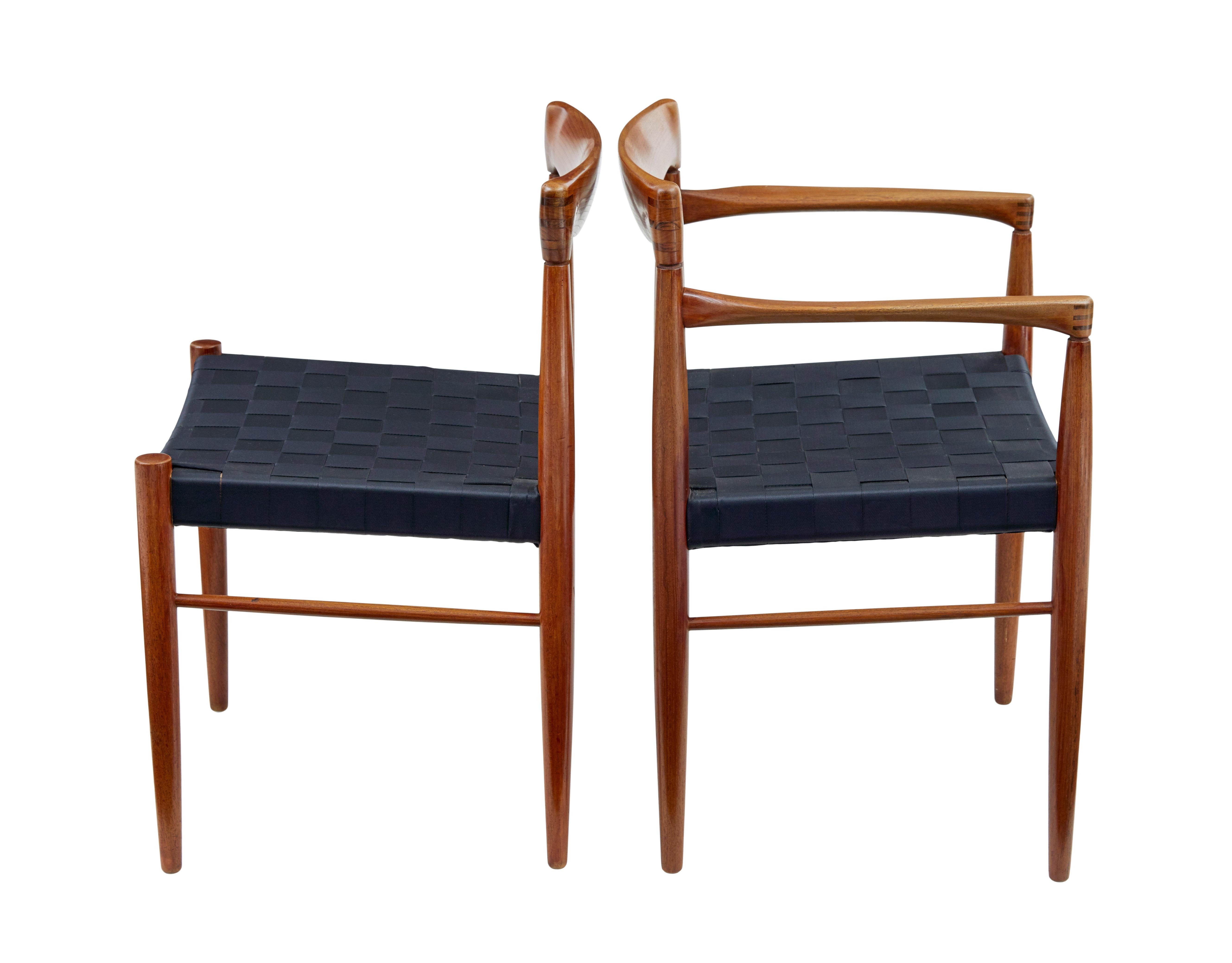 Danish Set of 10 mid century teak dining chairs by Bramin For Sale