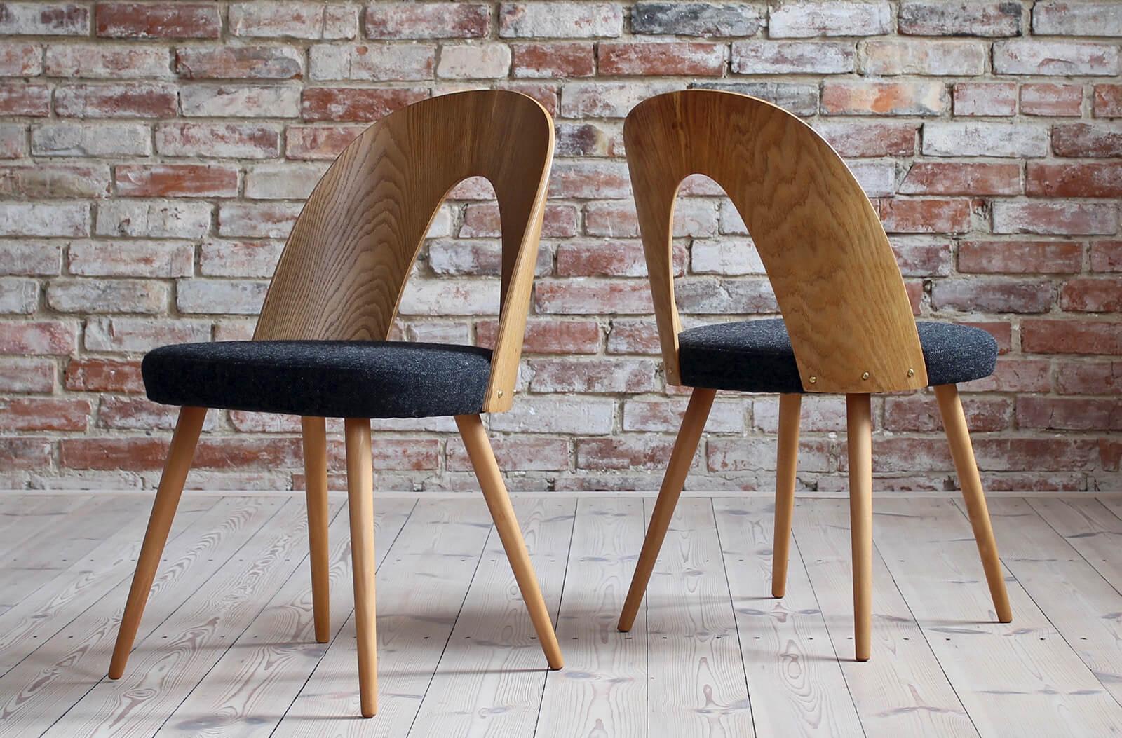 Set of 10 Midcentury Dining Chairs by A.Šuman, Customizable Upholstery Available 3