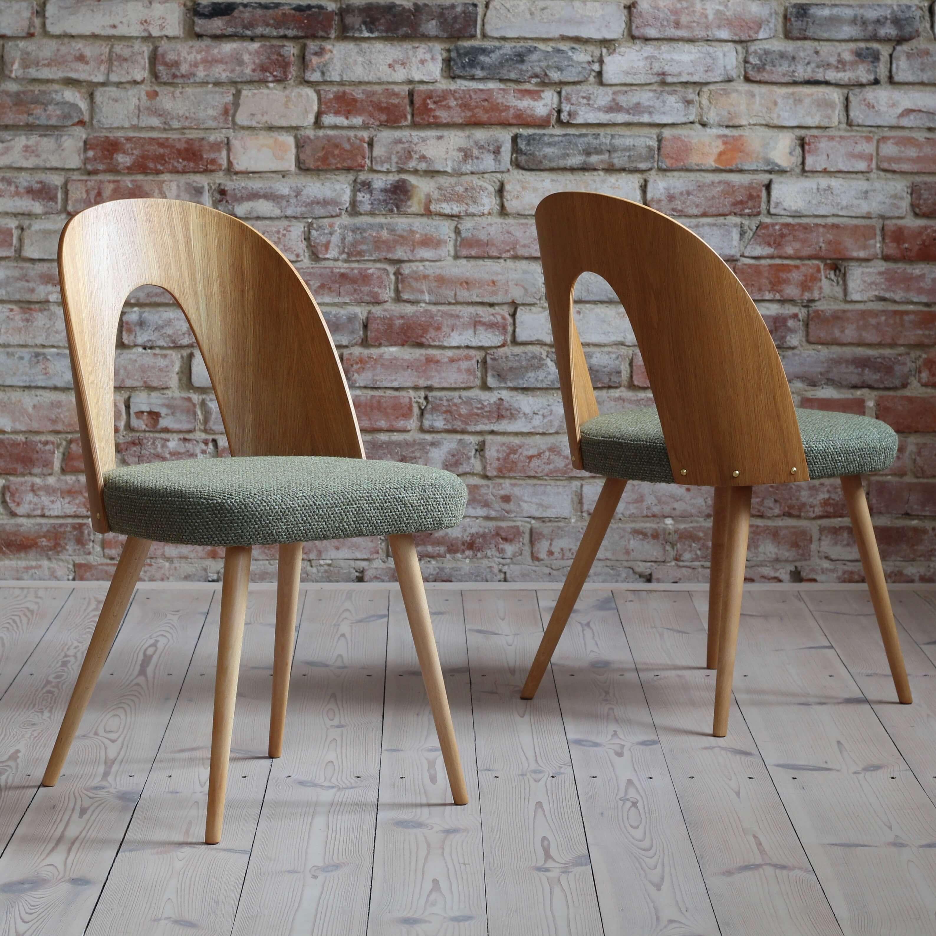 Mid-Century Modern Set of 10 Midcentury Dining Chairs by A.Šuman, Customizable Upholstery Available