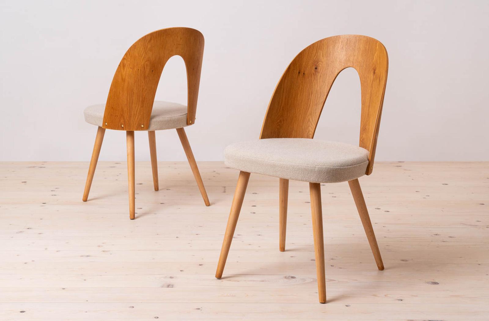Bentwood Set of 10 MidCentury Dining Chairs by A.Šuman, Customizable Upholstery Available For Sale