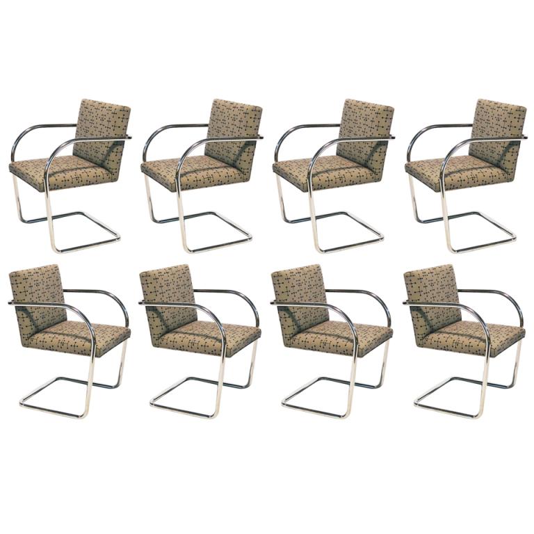 Set of 10 Mies Van Der Rohe Tubular Brno Chairs by Knoll 1