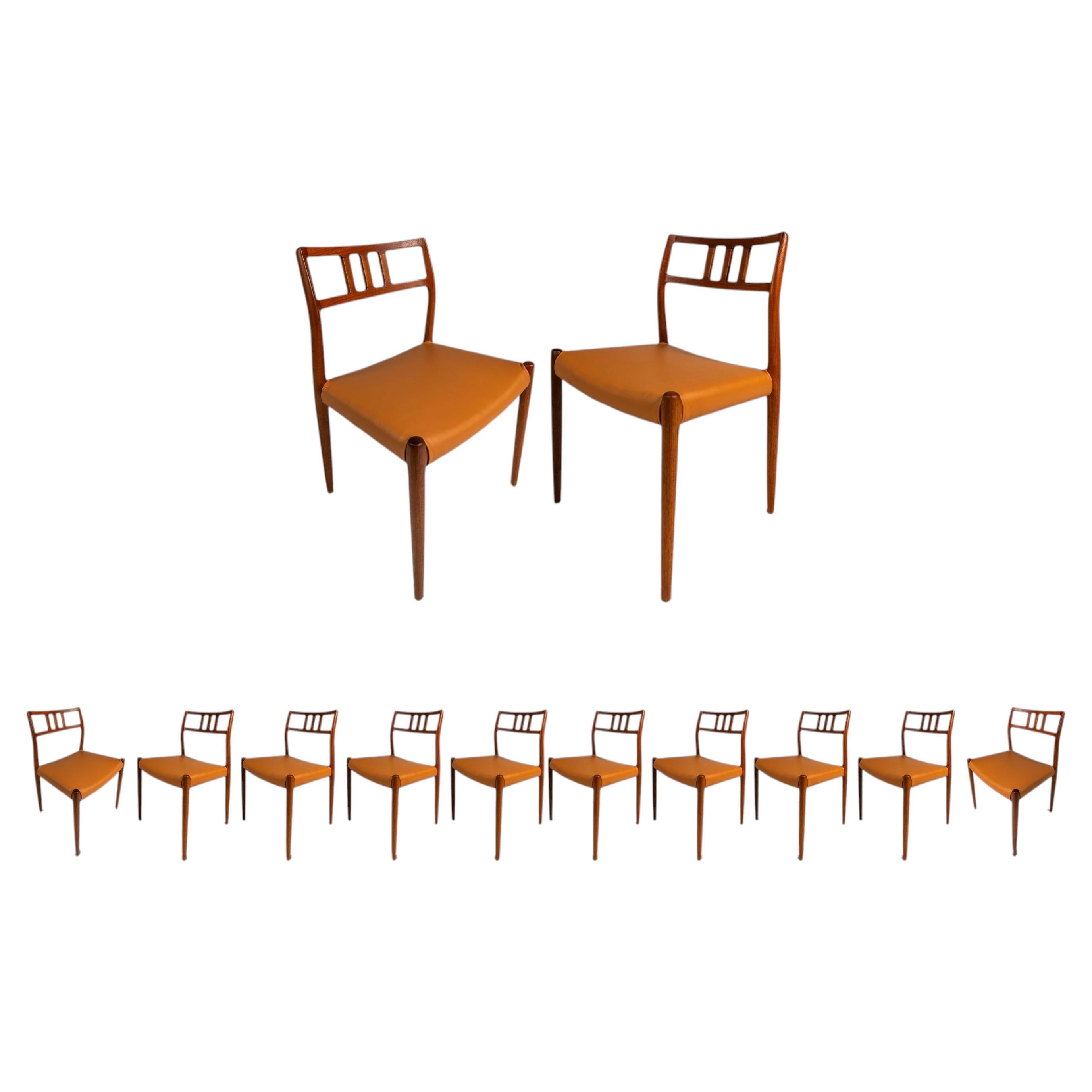 Set of 10 Model 79 Chairs, Niels Møller, J.L. Møller Mobelfabrik, Denmark, 1960s For Sale