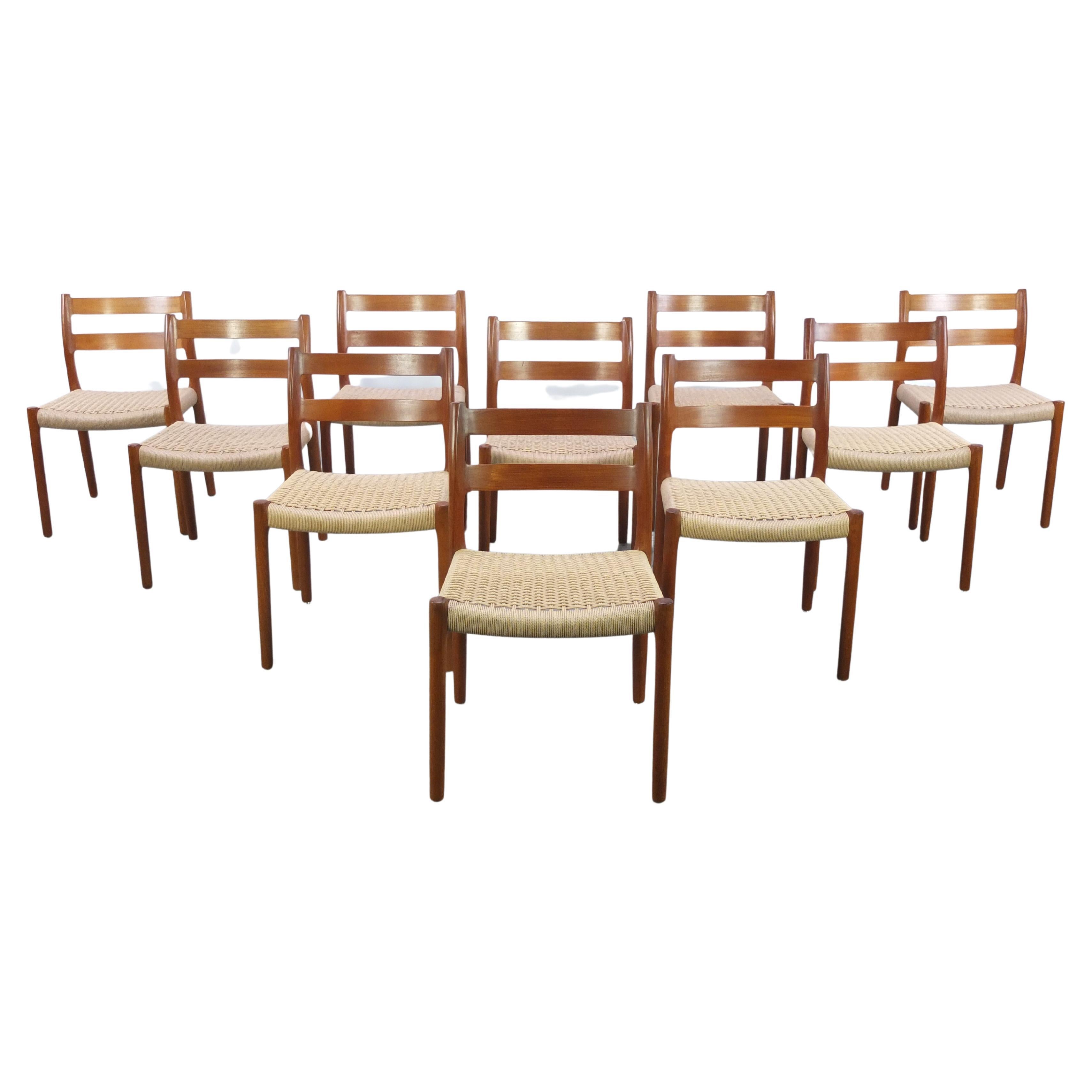 Set of 10 ‘Model 84’ Chairs by Niels Møller for J.L. Møllers Møbelfabrik, 1960s