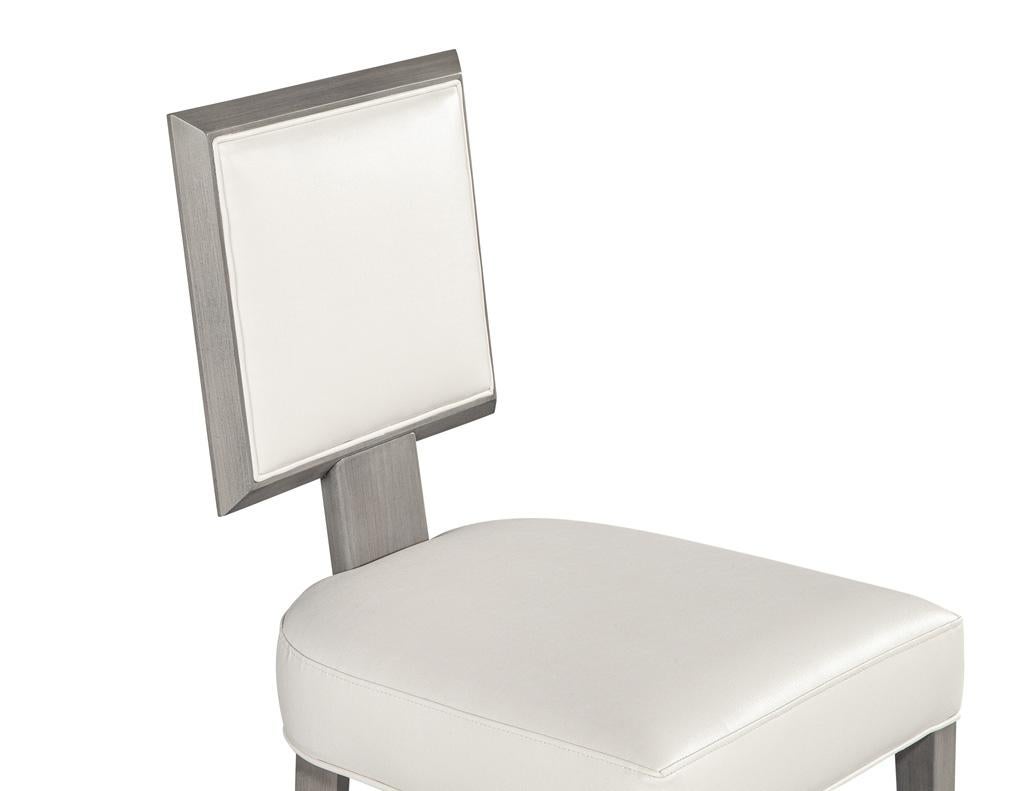 Set of 10 Modern Grey and White Dining Chairs For Sale 7