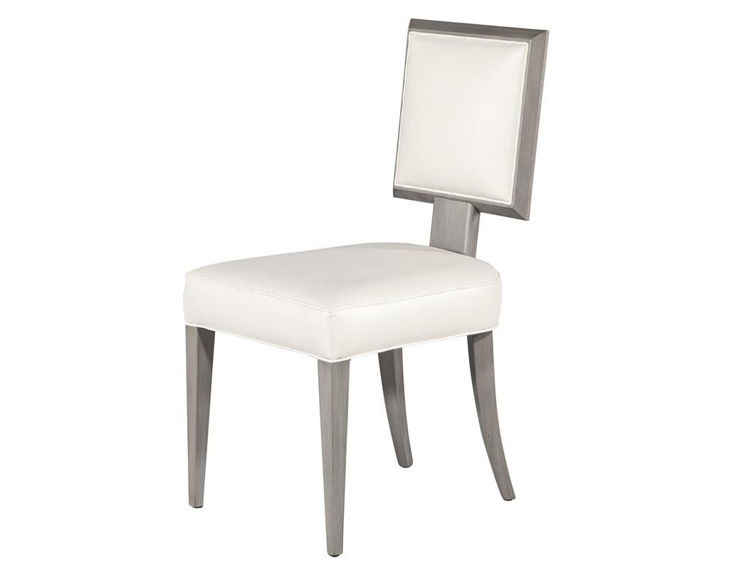 Set of 10 Modern Grey and White Dining Chairs In New Condition For Sale In North York, ON