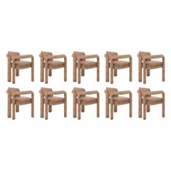 Set of 10 Modern textured fabric Double Arch dining chair by InsidherLand