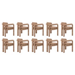 Set di 10 sedie da pranzo moderne in tessuto a doppia arcata di InsidherLand