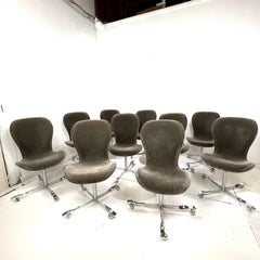 Set of 10 Mohair "Ion" Chairs by Gideon Kramer