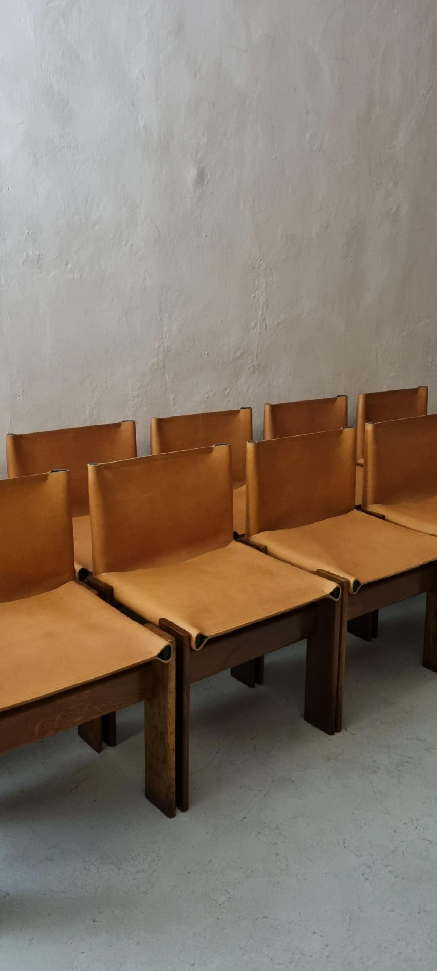 Set of 10 Monk chairs designed by Afra and Tobia Scarpa for Molteni 1974 en vente 5