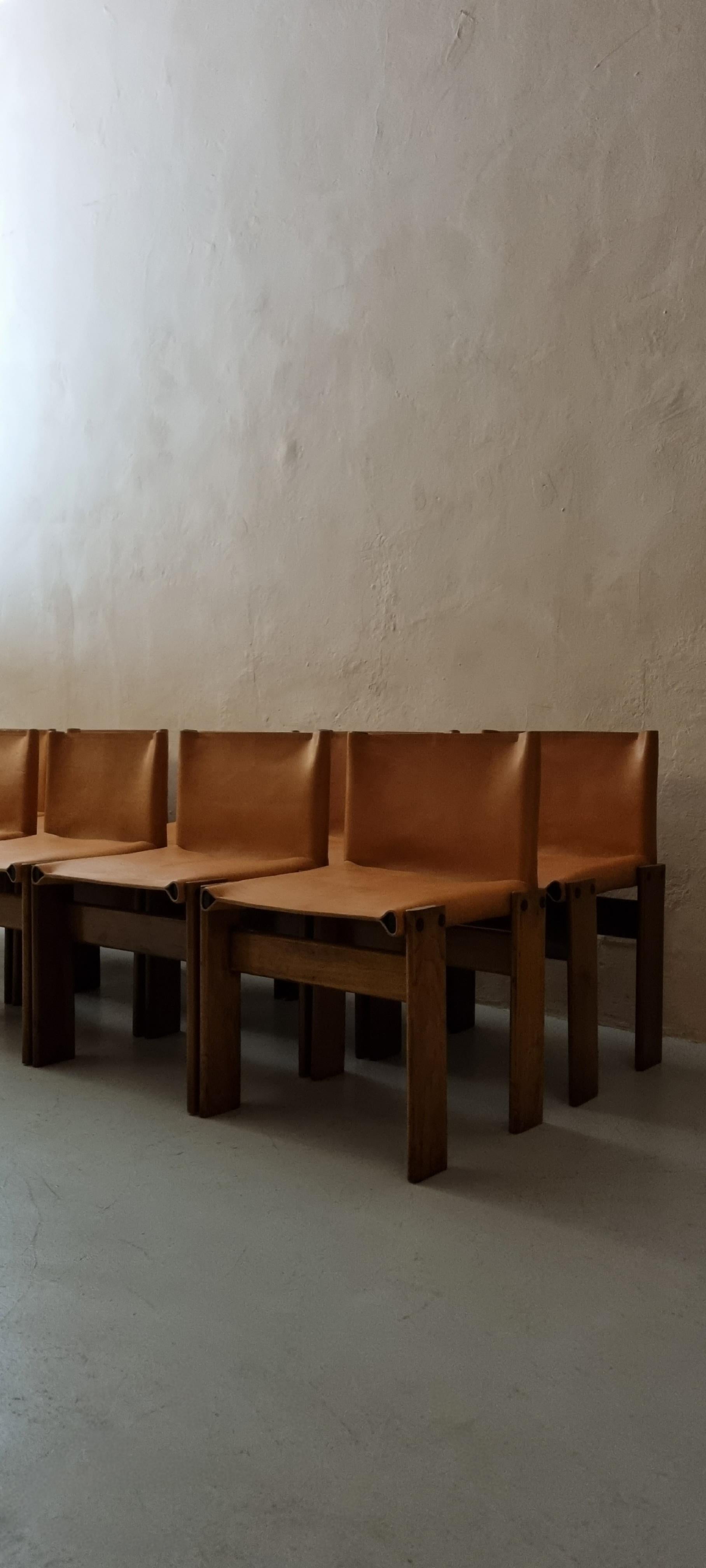 Mid-Century Modern Set of 10 Monk chairs designed by Afra and Tobia Scarpa for Molteni 1974 en vente