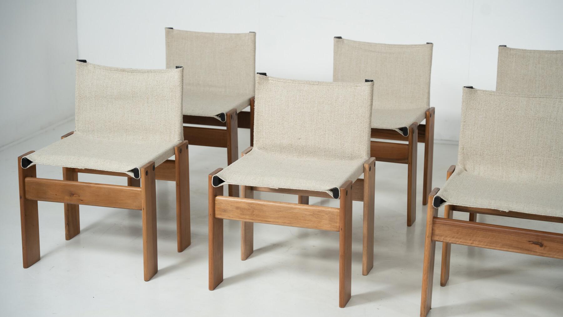Ensemble de 10 chaises de salle à manger Monk par Afra & Tobia Scarpa pour Molteni, 1970 en vente 1