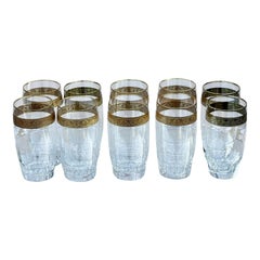 Set of 10 Moser Gold Encrusted Crystal Juice Tumblers, 1980s