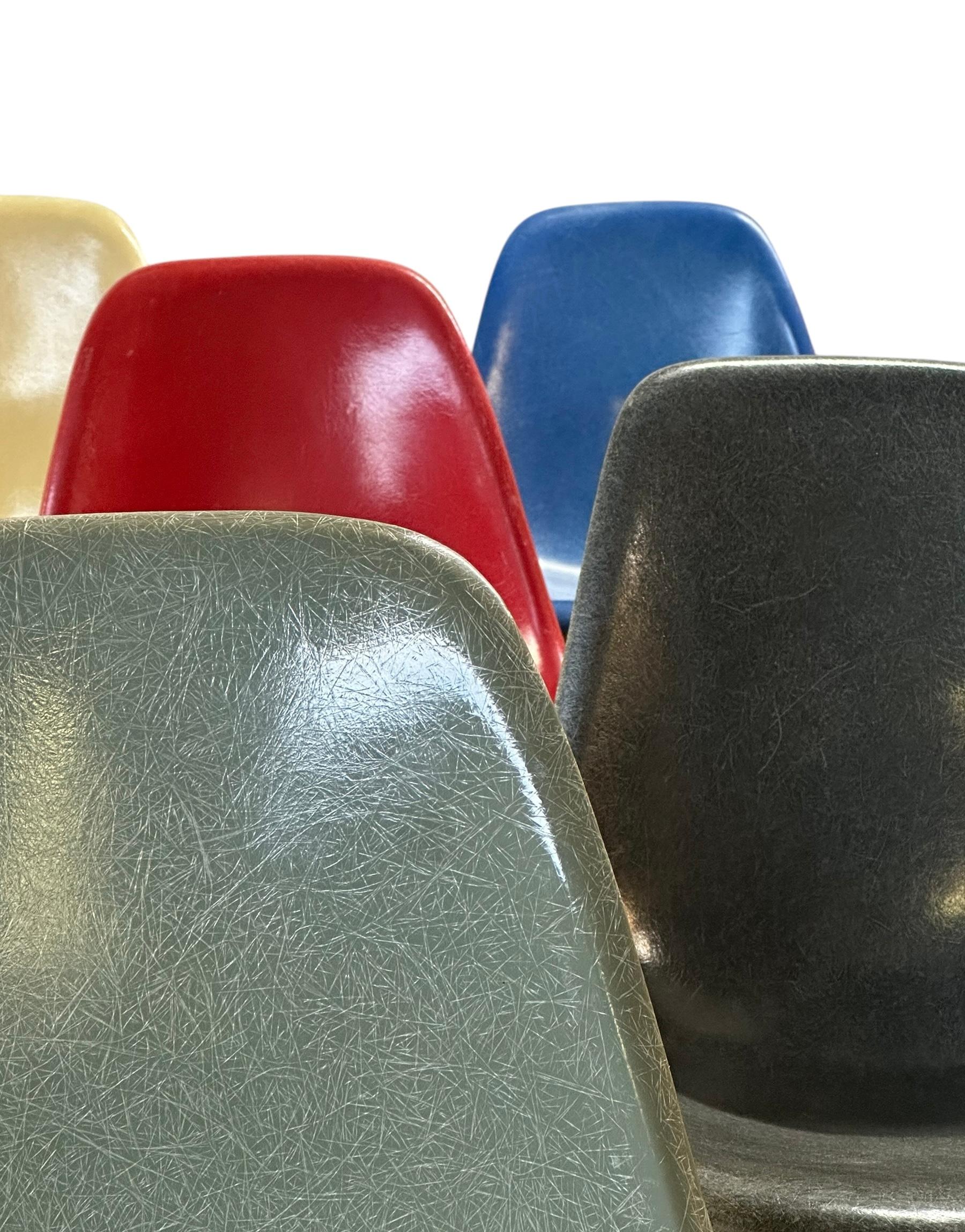 Set of 10 Multicolored Original Production Eames Dining Chairs by Herman Miller For Sale 3
