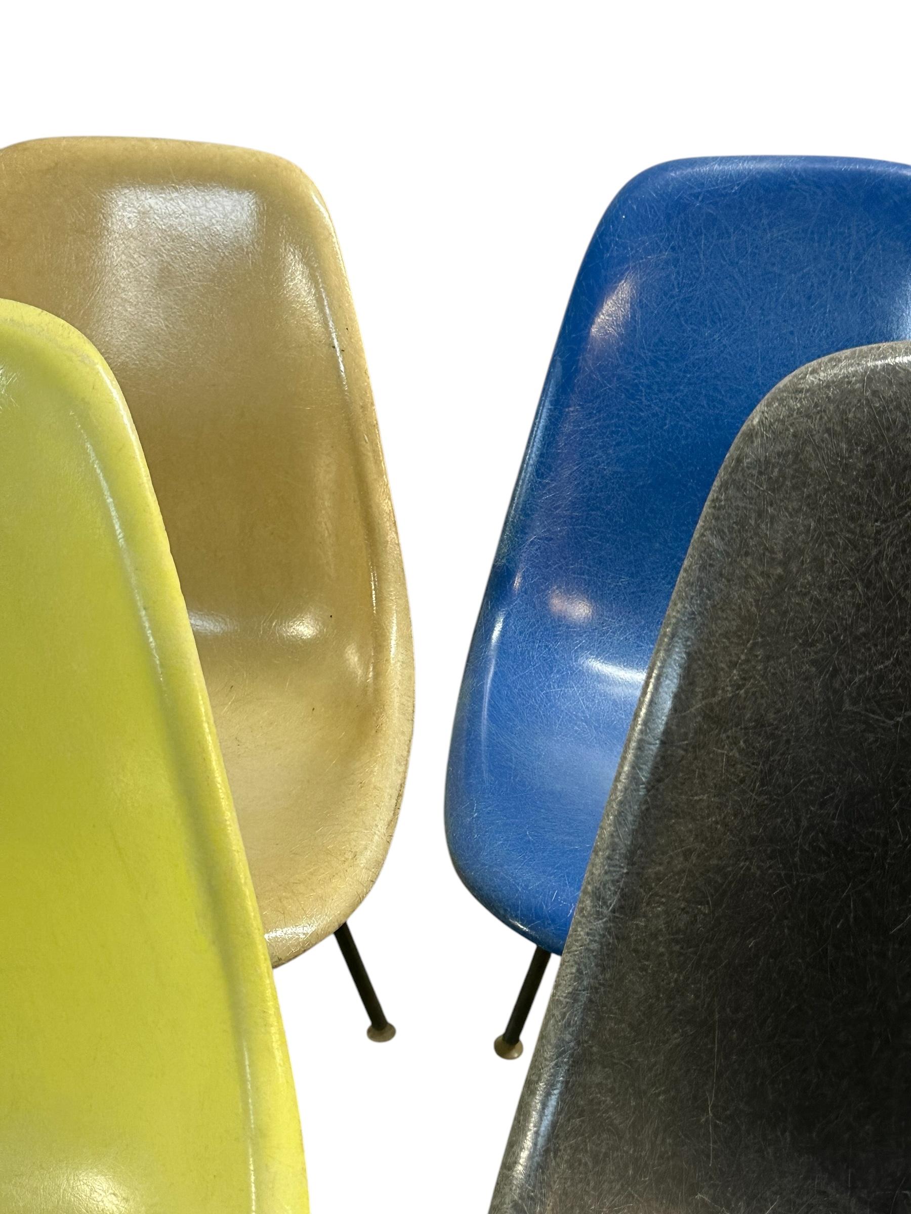 Set of 10 Multicolored Original Production Eames Dining Chairs by Herman Miller For Sale 6